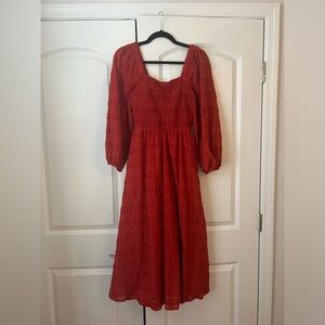 WORN ONCE Madewell red midi dress